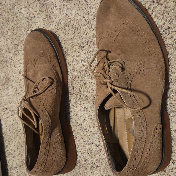 Alfani Tan Suede Men's Wingtip Derby Shoes Size 9 - Picture 4 of 9